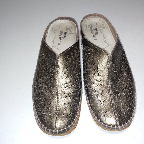 SPRING STEP PARRE BRONZE LEATHER CLOGS SIZE SIZE 40 - Picture 2 of 8